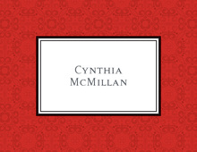 Modern Damask Red Thank You Cards