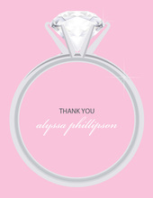 Solitaire Soft Pink Thank You Cards