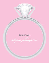 Solitaire Soft Pink Thank You Cards