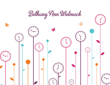 Colorful Flower Clocks Invitations