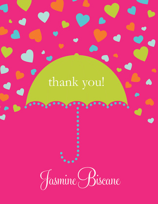 Forecasting Love Pink Thank You Cards