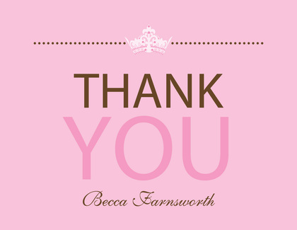 Princess Shower Olive Thank You Cards