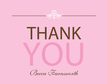 Pink Princess Green Polka Dot Fill In Thank You Cards