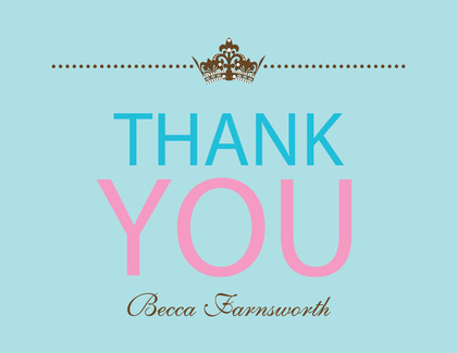 Princess Shower Chocolate-Pink Thank You Cards