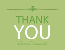 Simple Green Border Thank You Cards