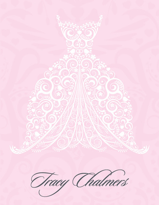 Filigree Dress Pink RSVP Cards