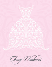 Beautiful Dress Pink Thank You Cards