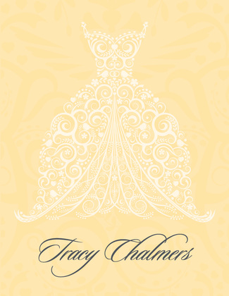 Traditional Filigree Dress Yellow RSVP Cards