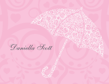 Filigree Umbrella Pink Invitations