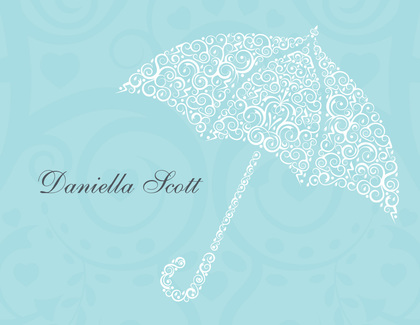 Unique Umbrella Olive Thank You Cards