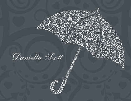 Filigree Umbrella Charcoal Invitations