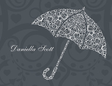 Modern Umbrella Charcoal Thank You Cards