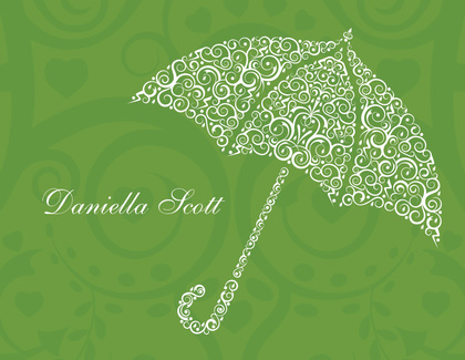 Filigree Umbrella Olive Invitations