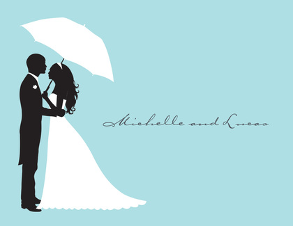 Couple's Silhouette Blue-Bali Invitations