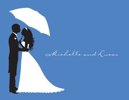 Couple's Silhouette Blue-Danube Invitations