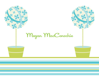 Pretty Modern Blue Topiaries Invitation