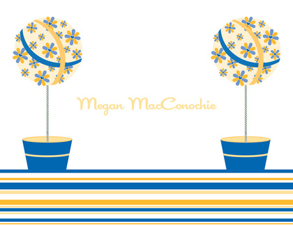 Floral Topiaries Blue-Yellow RSVP Cards