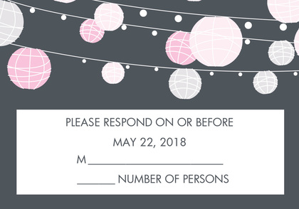 Gray and Taupe Lanterns RSVP Cards