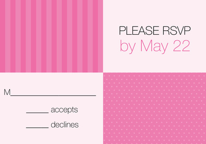 Squares Navy-Pink RSVP Cards