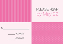 Crosshatch Bookplate Pink RSVP Cards