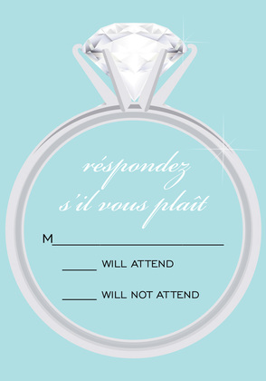 Solitaire Trendy Clock Yellow RSVP Cards