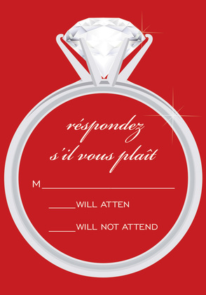 Solitaire Modern Pink RSVP Cards