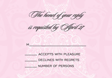Filigree Dress Pink RSVP Cards