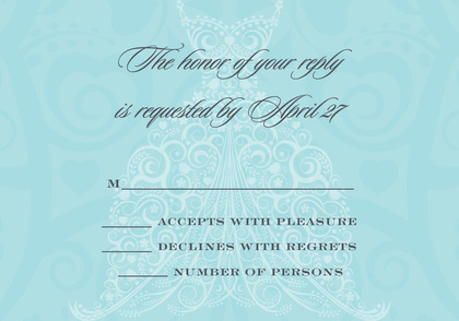 Scalloped Dress Blue Invitations