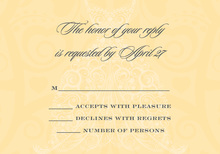 Traditional Filigree Dress Yellow RSVP Cards