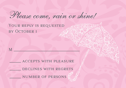 Filigree Umbrella Pink Invitations