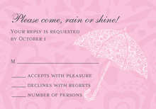 Special Umbrella Pink RSVP Cards