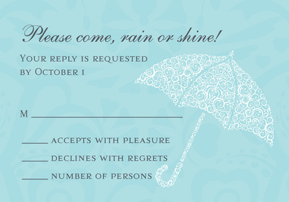 Formal Umbrella Olive RSVP Cards