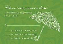 Formal Umbrella Olive RSVP Cards