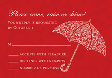 Holiday Umbrella Red RSVP Cards