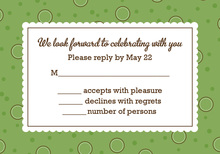 Modern Green Flourish RSVP Cards