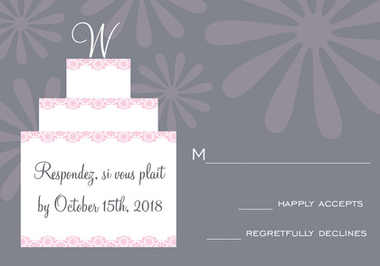 Initial Monogram Cake Grey Invitations