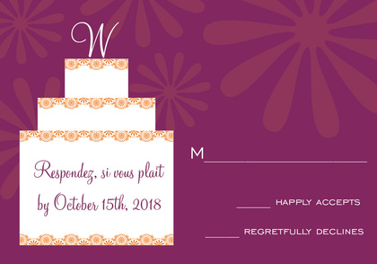 Initial Monogram Cake Grey RSVP Cards