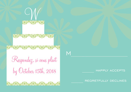 Initial Monogram Cake Bali RSVP Cards