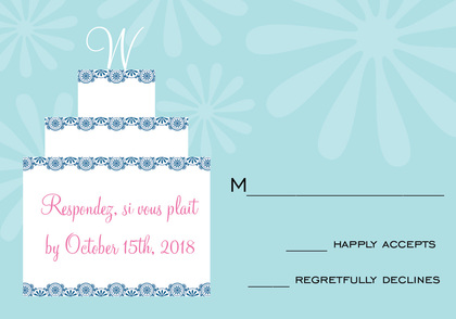 Initial Monogram Cake Grey RSVP Cards