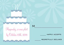 Initial Monogram Cake Bali RSVP Cards