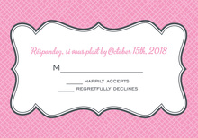 Simply Modern Pink Border RSVP Cards