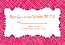 Modern Bookplate Pink RSVP Cards