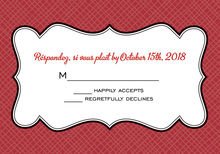 Crosshatch Bookplate Berry RSVP Cards