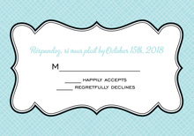 Layered Blue Vintage Borders RSVP Cards