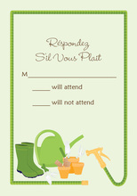 Green Outlined Garden Tools Invitation