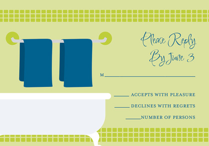 Linen Shower Lime Bathroom Invitations