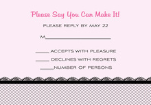 Black Nightie Pink RSVP Cards