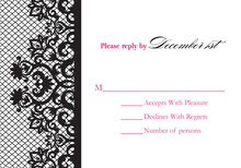 Bachelorette Fishnet Black RSVP Cards