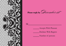 Bachelorette Fishnet Pink RSVP Cards