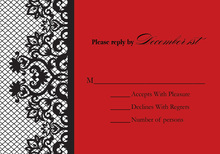 Bachelorette Fishnet Red RSVP Cards